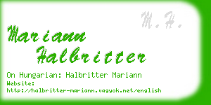 mariann halbritter business card